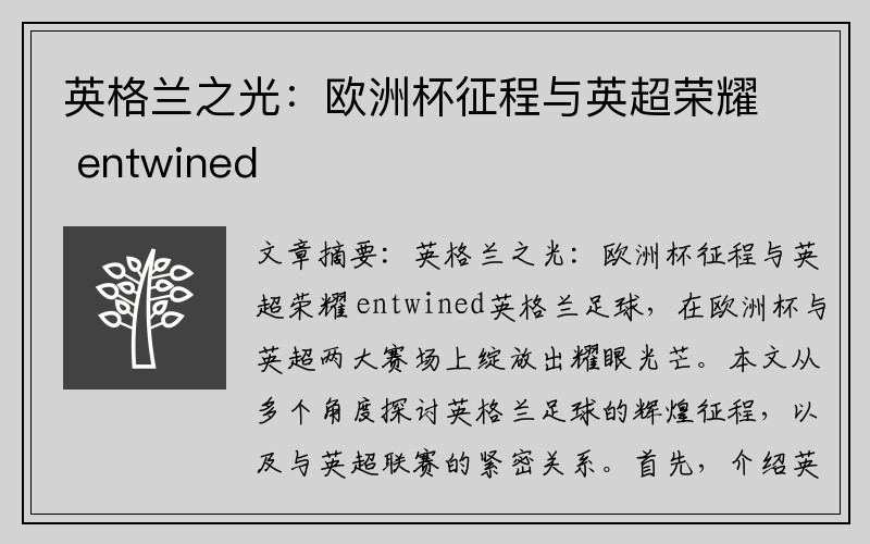 英格兰之光：欧洲杯征程与英超荣耀 entwined